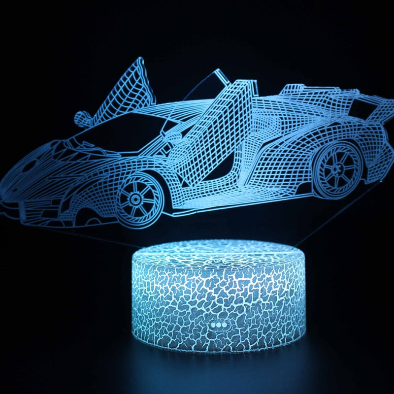 Sports Car LED Touch Sensor 3D Illusion Lights