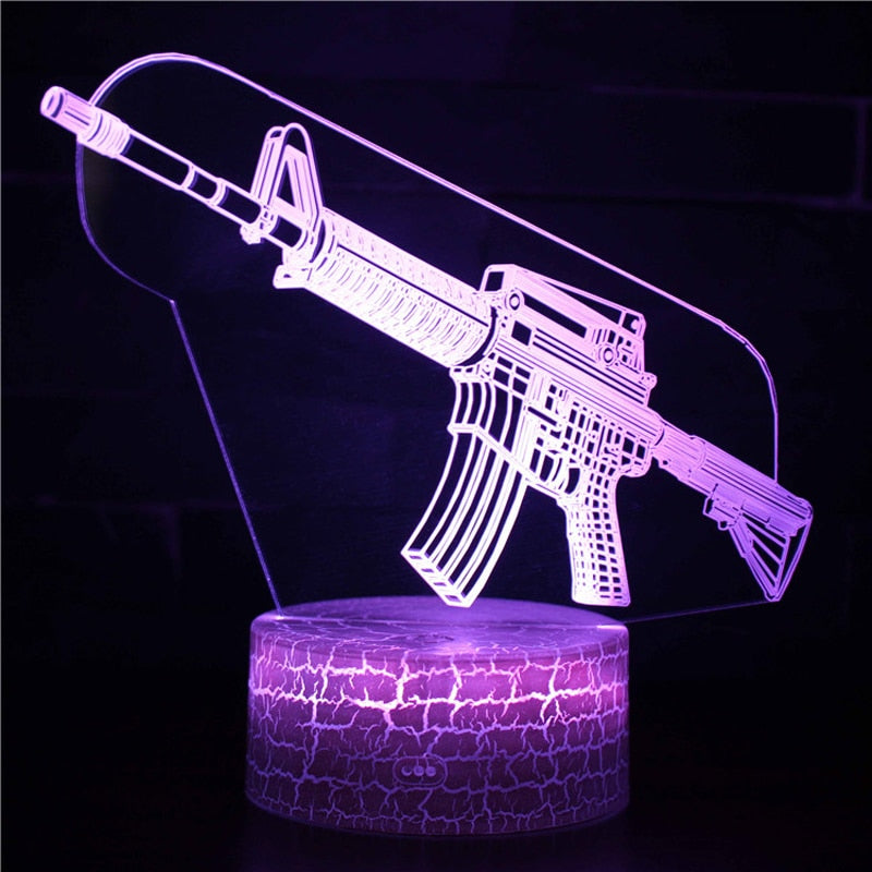 Gamers Rifle LED Touch Sensor 3D Illusion Lights